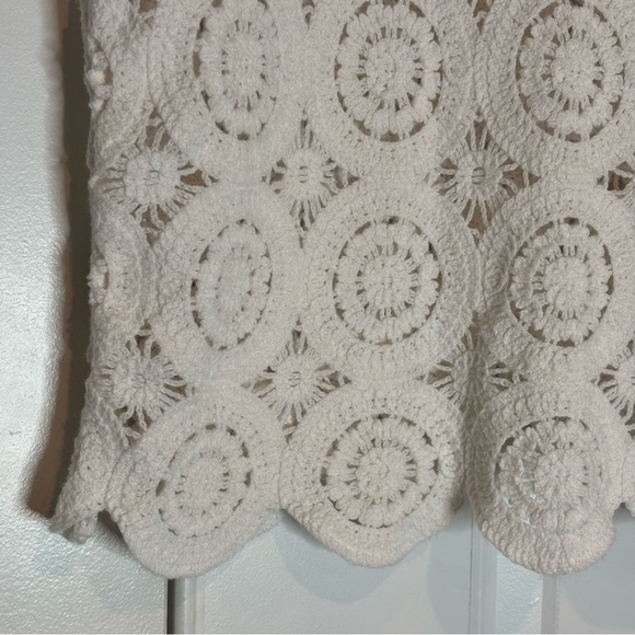 Abercrombie & Fitch White Crochet Lace Knit Sleeveless Top XS - Picture 3 of 7